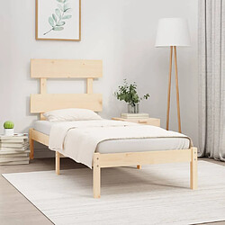 vidaXL Cadre de lit sans matelas 75x190 cm bois massif 