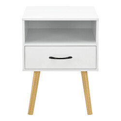 Acheter Helloshop26 Table de chevet commode à tiroir meuble bas de table de nuit avec espace de stockage 57 cm blanc 03_0006227