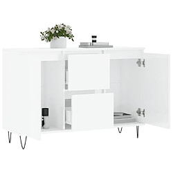 Acheter Maison Chic Commode Buffet - Meuble de rangement blanc brillant 104x35x70 cm bois d'ingénierie -GKD99643