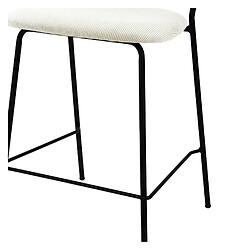 Moloo CLARA-Tabouret de bar en tissu cotelé Ecru et métal noir mat (x2) pas cher