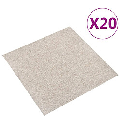 vidaXL Dalles de tapis de sol 20 pcs 5 m² 50x50 cm Beige clair