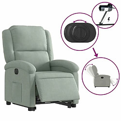 Maison Chic Fauteuil Relax pour salon, Fauteuil inclinable électrique gris clair velours -GKD48199 pas cher