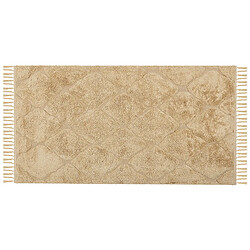 Beliani Tapis en coton beige sable 80 x 150 cm SANLIURFA