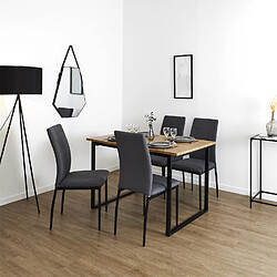 The Home Deco Factory Ensemble table à manger et 4 chaises tissu Jack