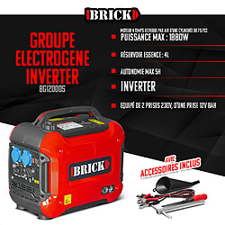 Groupe électrogène inverter silencieux max 1880W - 2 prises - Brick