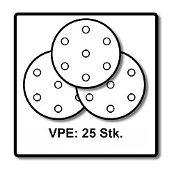 Festool STF D225/128 Disques abrasifs Granat P40 - 225 mm pour ponçeuse à bras PLANEX - 25 pcs. (205653)