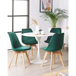 Beliani Chaise de salle à manger DAKOTA II Set de 2 Velours Vert