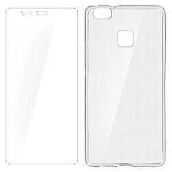 Avizar Pack Protection intégrale - Coque transparente + Film verre trempé pour Huawei P