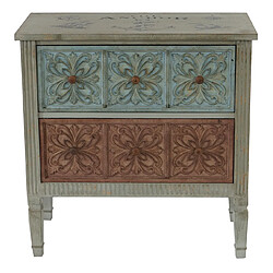 Mendler Commode Aveiro armoire table d'appoint, vintage, shabby chic, 80x79x40cm