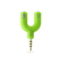 Adaptateur de répartiteur de cordon audio aux 3.5mm pour écouteur casque pc vert