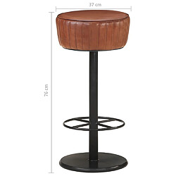 Acheter vidaXL Tabouret de bar Marron Cuir véritable