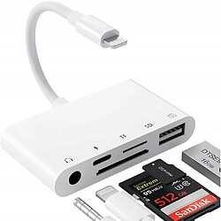 GUPBOO Adaptateur en 1 iPad Lightning USB Lecteur de carte SD TF,JL667