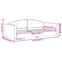 vidaXL Lit de repos sans matelas rose 90x200 cm velours pas cher