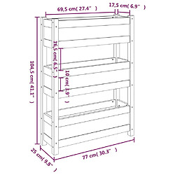 vidaXL Jardinière Blanc 77x25x104,5 cm Bois massif de pin pas cher