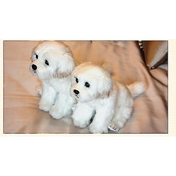 Universal 24 cm chiot animal en peluche Jouet en peluche mignon simulation animaux de compagnie | animaux en peluche et moelleux (blanc) pas cher