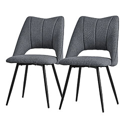 ML-Design Lot de 2 chaises de salle à manger gris fauteuils rembourrées pour salon bureau