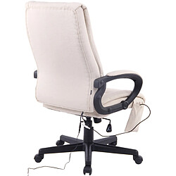 Acheter Decoshop26 Fauteuil de bureau XL fonction massage avec accoudoirs mécanisme d'inclinaison plastique tissu crème 10_0002719