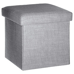 Atmosphera, Createur D'Interieur Pouf coffre pliable Tomaz - L. 38 x H. 38 cm - Gris clair