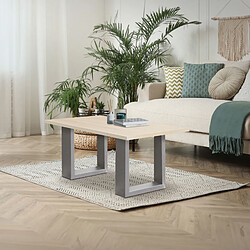 Ecd Germany 2x Pied de table industriel piètement meuble banc profil carré gris 30 x 43 cm pas cher