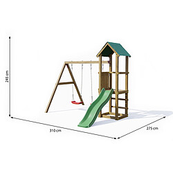 Aire de jeux Lucas avec balançoire double - Fungoo