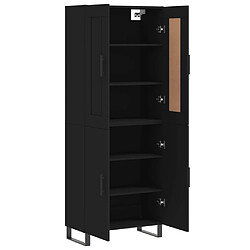 Avis vidaXL Buffet haut Noir 69,5x34x180 cm Bois d'ingénierie