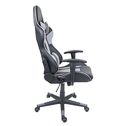 Decoshop26 Fauteuil chaise de bureau gamer sur roulettes mécanisme de bascule en synthétique noir / gris 04_0001852 pas cher