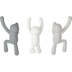 Umbra Patère bonhomme Buddy (Lot de 3) gris - blanc.