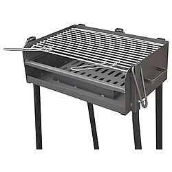 Avis Visiodirect Barbecue rectangulaire avec support en acier inoxydable coloris Noir - 67 x 34 x 84,5 cm