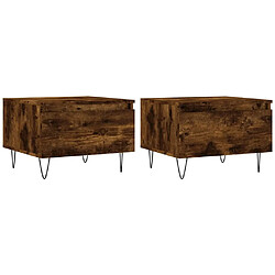 Maison Chic Lot de 2 Tables basses,Table Console pour salon chêne fumé 50x46x35 cm bois d'ingénierie -MN35554