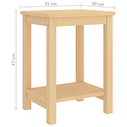 vidaXL Table de chevet naturel 35x30x47 cm bois de pin massif pas cher