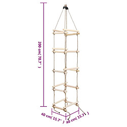 vidaXL Échelle de corde pour enfants 200 cm Bois pas cher