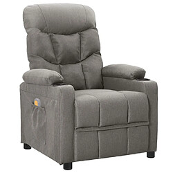 vidaXL Fauteuil de massage Gris clair Tissu