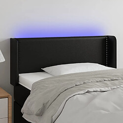 Maison Chic Tête de lit scandinave à LED,meuble de chambre Noir 83x16x78/88 cm Similicuir -MN65594