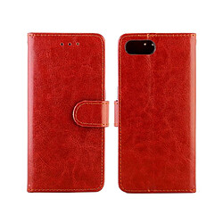 Wewoo Housse Coque Pour OPPO Realme C2 Étui en cuir à rabat horizontal avec texture Crazy Horse porte-cartes et porte-cartesportefeuille et cadre photo Marron