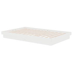 Avis vidaXL Cadre de lit sans matelas blanc bois massif