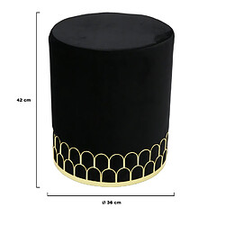 Avis The Home Deco Factory Pouf en velours design Art Décoration - Diam. 35 x H. 43 cm - Noir