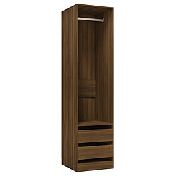 vidaXL Armoire avec tiroirs Chêne marron 50x50x200cm Bois d'ingénierie