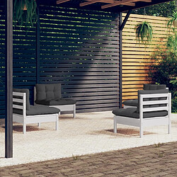 Maison Chic Salon de jardin 4 pcs + coussins - Mobilier/Meubles de jardin - Table et chaises d'extérieur anthracite Bois de pin -MN86091