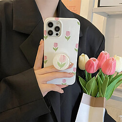 GUPBOO Étui pour iPhone11 Support de coque de téléphone de style coréen tulipe rose