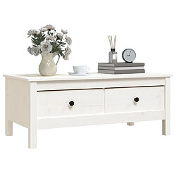 Acheter Maison Chic Table basse,Table Console Table d'appoint, Table pour salon Blanc 100x50x40 cm Bois massif de pin -MN60833