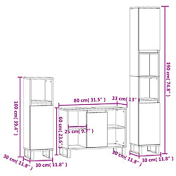 vidaXL Ensemble de meubles de salle de bain 3 pcs gris béton pas cher