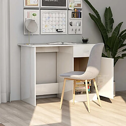 Acheter Maison Chic Bureau,Table de travail,bureau de travail pour chambre Blanc brillant 100 x 50 x 76 cm Aggloméré -GKD14025