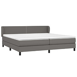 Avis Maison Chic Structures de lit + matelas,Lit à sommier tapissier avec matelas Gris 200x200 cm Similicuir -MN63539