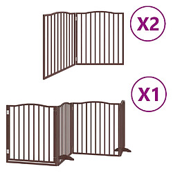 vidaXL Barrière pour chien porte pliable 8 panneaux bois de peuplier