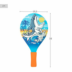 Raquettes de Plage avec Balle Aktive Requin 19,5 x 38 cm (24 Unités) pas cher