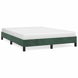 vidaXL Cadre de lit sans matelas vert foncé 140x190 cm velours