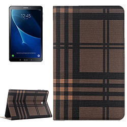 Wewoo Housse Étui café pour Samsung Galaxy Tab A 10.1 / T580 Lattice Stripes texture horizontale en cuir flip avec support et Slots de cartes Portefeuille