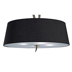 Acheter Inspired Ninette Semi Flush 4 Light E27, laiton antique avec abat-jour noir