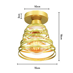 Stoex Plafonnier Rétro Moderne Lustre D'Intérieur Lampe de Plafond Vintage Luminaire Plafonnier en Métal Or, E27 Pour Bureau, Salon pas cher