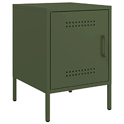 vidaXL Table de chevet vert olive 36x39x50,5 cm acier